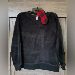 Target Wondershop 3 PC Pajama Set | Fleece Top | Plaid Sleep Mask & Shorts